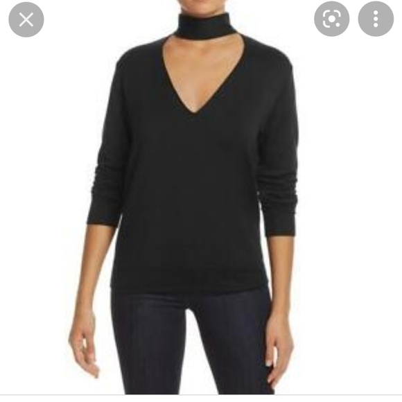 BAILEY 44 Black V Neck Choker Sweater - Picture 1 of 9